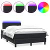 vidaXL Sommier &agrave; lattes de lit avec matelas et LED noir 120x210 cm velours