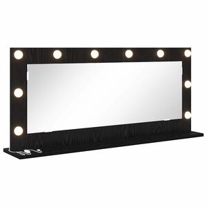 vidaXL Miroir de vanit&eacute; Rectangulaire Ch&ecirc;ne noir 100 x 45 x 18 cm
