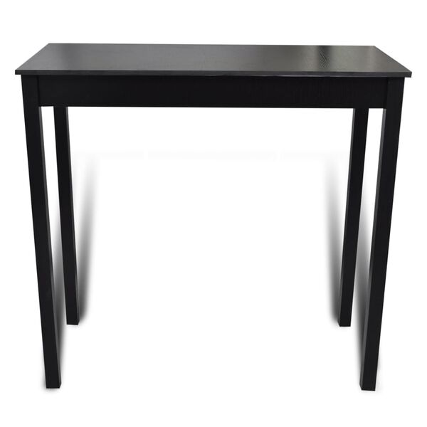 Set de 1 table de bar et 2 tabourets noir
