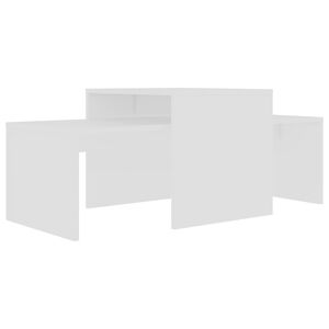 vidaXL Ensemble de tables basses Blanc 100x48x40 cm bois d&rsquo;ing&eacute;nierie