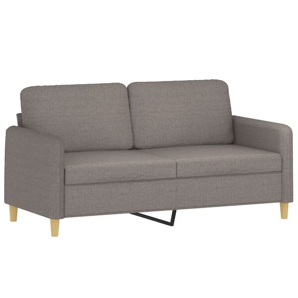 vidaXL Canap&eacute; 2 places avec oreillers d&eacute;coratifs taupe 140 cm tissu