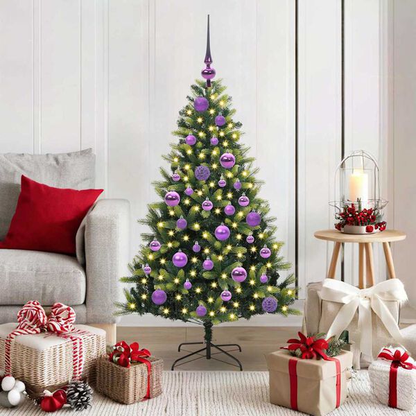 vidaXL Arbre de No&euml;l artificiel &agrave; charni&egrave;res 150 LED Vert 120 cm