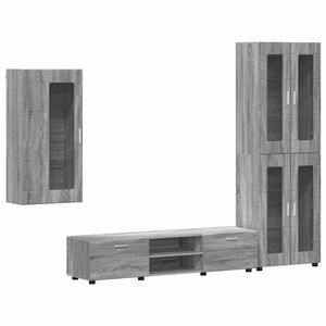 vidaXL Ensemble meuble TV FLORIN 3 pcs Gris Sonoma Bois d'ing&eacute;nierie