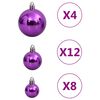 vidaXL Ensemble de boules de No&euml;l 111 pi&egrave;ces violet polystyr&egrave;ne
