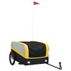 vidaXL Remorque de v&eacute;lo noir et jaune 45 kg fer