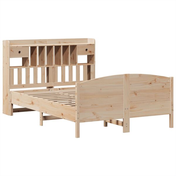 vidaXL Lit biblioth&egrave;que sans matelas 150x200 cm bois massif de pin