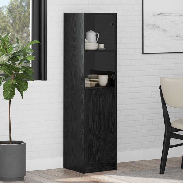 vidaXL Haut Armoire Ch&ecirc;ne noir 35 x 37 x 142 cm Bois d'ing&eacute;nierie