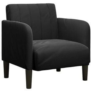 vidaXL Fauteuil avec accoudoirs noir 54 cm velours