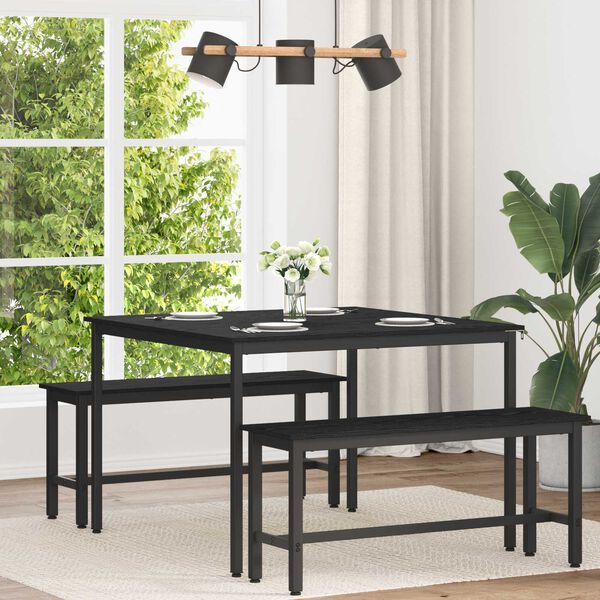 vidaXL Table de salle &agrave; manger / Table de repas M&Eacute;TAL