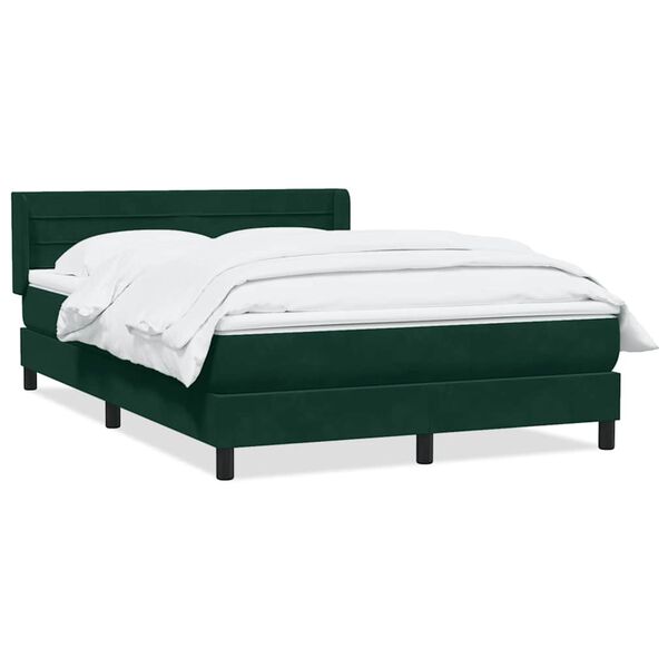 vidaXL Sommier &agrave; lattes de lit et matelas vert fonc&eacute; 160x210cm velours