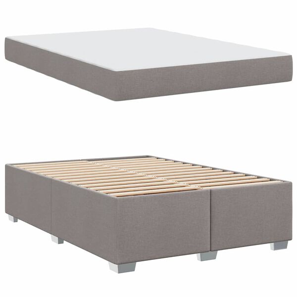 vidaXL Cadre de lit avec matelas Taupe 160 x 200 cm tissu