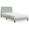 vidaXL Lit avec matelas gris clair 100x200 cm velours