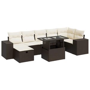 vidaXL Salon de jardin avec coussins 5 pcs marron r&eacute;sine tress&eacute;e