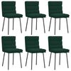 vidaXL Chaises &agrave; manger lot de 6 vert fonc&eacute; velours