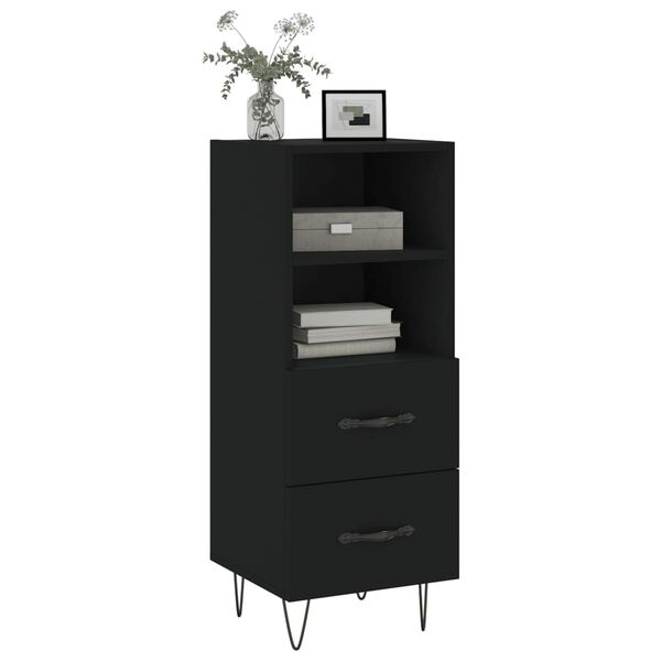 vidaXL Buffet Noir 34,5x34x90 cm Bois d'ing&eacute;nierie
