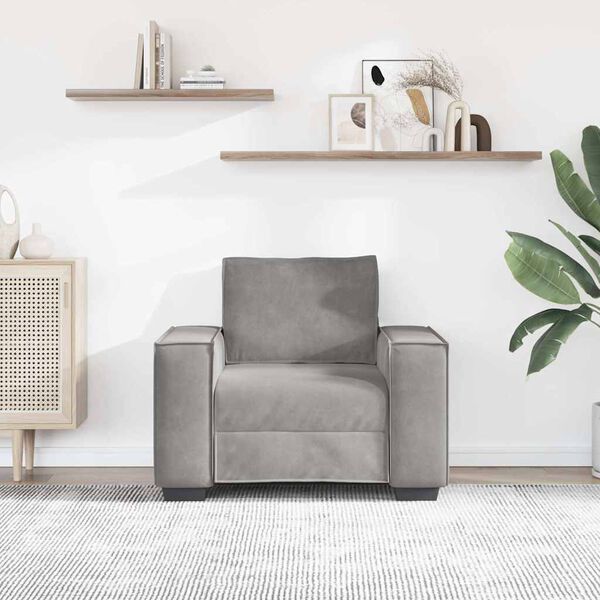 vidaXL Fauteuil Gris clair 100x78x84 cm Velours
