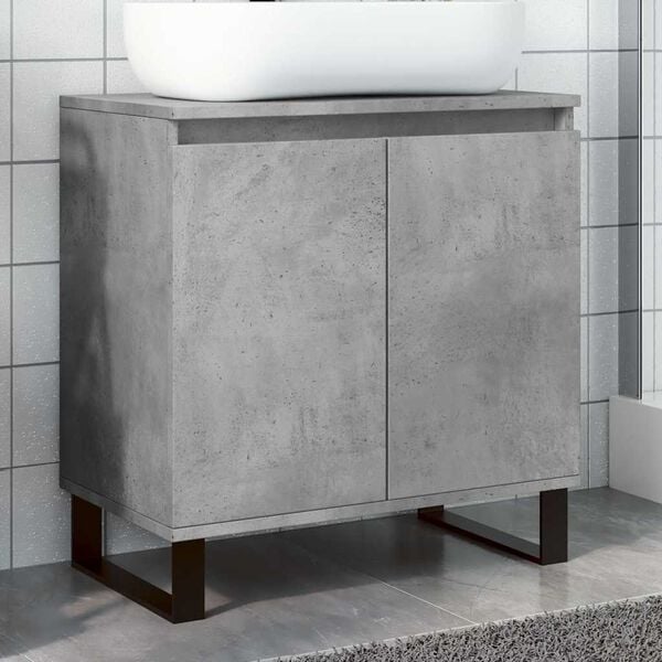 vidaXL Armoire de bain gris b&eacute;ton 58x33x60 cm bois d'ing&eacute;nierie