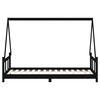 vidaXL Cadre de lit pour enfants noir 90x190 cm bois de pin massif