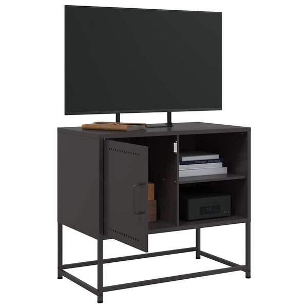 vidaXL Meuble TV noir 68x39x60,5 cm acier