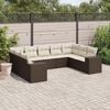 vidaXL Salon de jardin avec coussins 9 pcs marron r&eacute;sine tress&eacute;e