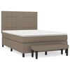 vidaXL Sommier &agrave; lattes de lit avec matelas Taupe 140x200 cm Tissu