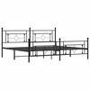vidaXL Cadre de lit m&eacute;tal sans matelas avec pied de lit noir 193x203cm