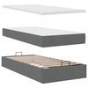 vidaXL Cadre de lit ottoman avec matelas gris foncé 80x200 cm tissu