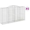 vidaXL Paniers &agrave; gabions arqu&eacute;s 5 pcs 300x50x160/180 cm fer galvanis&eacute;