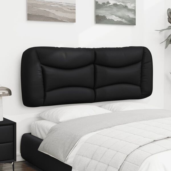 vidaXL Coussin de t&ecirc;te de lit Hvar noir 120 cm similicuir