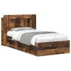 vidaXL Cadre de lit avec rangement Bois ancien 75 x 190 cm