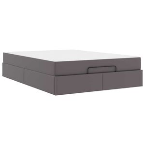 vidaXL Cadre de lit avec matelas avec matelas 2 pcs Gris PVC