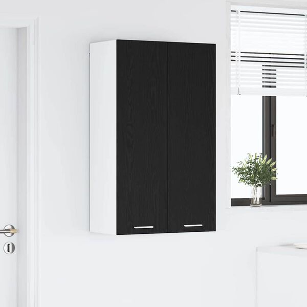 vidaXL Armoire suspendue avec porte Riga Chêne noir 60 x 31 x 100 cm