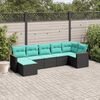 vidaXL Salon de jardin 7 pcs avec coussins noir r&eacute;sine tress&eacute;e