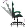 vidaXL Chaise de jeu pivotante Noir et vert Similicuir