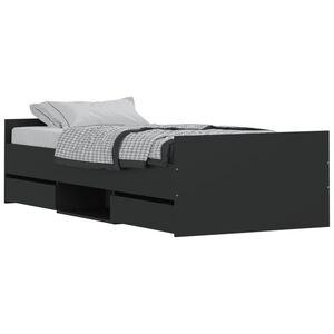 vidaXL Cadre de lit sans matelas noir 90x190 cm