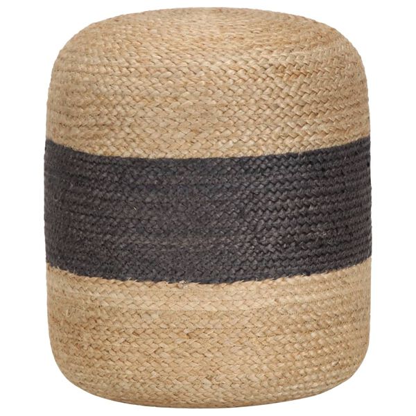 vidaXL Pouf fait &agrave; la main Gris fonc&eacute; 40 x 45 cm Jute