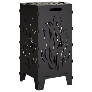 vidaXL Foyer de chemin&eacute;e Noir 47 x 38 x 75 cm Acier