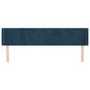vidaXL T&ecirc;te de lit avec oreilles Bleu fonc&eacute; 163x16x78/88 cm Velours