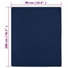vidaXL Drap-housse Jersey Bleu marine 90x200 cm Coton