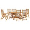 vidaXL Ensemble de salle &agrave; manger pour jardin 7 pcs Beige