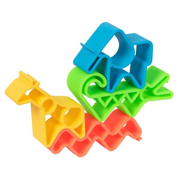 d&euml;na Ensemble de jouets en silicone en forme d'animaux Neon 4 pcs