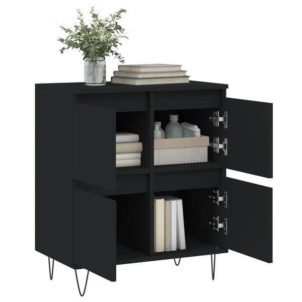 vidaXL Buffet Noir 60x35x70 cm Bois d'ing&eacute;nierie