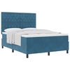 vidaXL Lit &agrave; ressorts avec matelas Bleu fonc&eacute; 140 x 200 cm Velours
