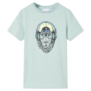 T-shirt &agrave; rayures pour enfants menthe clair 104