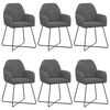 vidaXL Chaises de salle &agrave; manger 6 pc Velours Gris fonc&eacute;