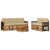 vidaXL Ensemble de canap&eacute;s d'ext&eacute;rieur 6 pc Naturel et Beige