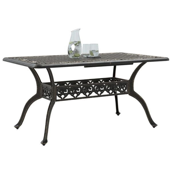 vidaXL Table de jardin bronze 150x90x72 cm aluminium coul&eacute;