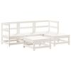 vidaXL Salon de jardin 5 pcs blanc bois massif de pin