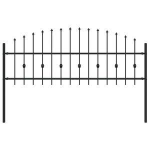 vidaXL Cl&ocirc;ture &agrave; Pointe ASTEN 200 x 110 cm Acier enduit de poudre Noir