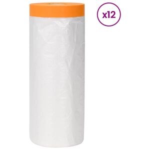 vidaXL Tapis de protection avec bande adh&eacute;sive 12 pc Transparent HDPE